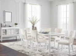 Mor Furniture Seating For 6|Dining Room Sets|Chalanna Dining Table & 6 Chairs In White