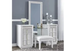 Mor Furniture Vanities & Mirrors|Chalanna Vanity, Mirror & Stool In White