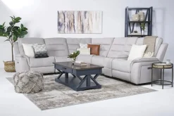 Mor Furniture Reclining Sectionals|Sectionals|Chanell 6 Piece 2 Power Sectional In New Nappa Gray