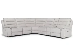 Mor Furniture Reclining Sectionals|Sectionals|Chanell 6 Piece 2 Power Sectional In New Nappa Gray