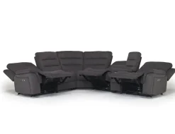 Mor Furniture Reclining Sectionals|Sectionals|Chanell 6 Piece 2 Power Sectional W/ 2 Power Armless Recliner In New Nappa Gray
