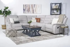 Mor Furniture Sectionals|Chanell 6 Piece Reclining Sectional W/ Armless Recliner In New Nappa Gray