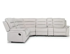 Mor Furniture Reclining Sectionals|Sectionals|Chanell 6 Piece Reclining Sectional In New Nappa Gray