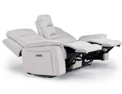 Mor Furniture Reclining Loveseats|Loveseats|Chanell 2 Power Console Loveseat In New Nappa Gray