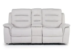 Mor Furniture Reclining Loveseats|Loveseats|Chanell 2 Power Console Loveseat In New Nappa Gray