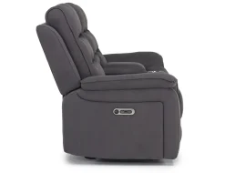Mor Furniture Reclining Loveseats|Loveseats|Chanell 2 Power Console Loveseat In New Nappa Gray