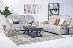 Mor Furniture Reclining Sofas|Chanell Reclining Sofa & Console Loveseat In New Nappa Gray