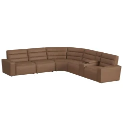 Mor Furniture Sectionals|Chelsey 6 Piece Power Sectional W/ Power Armless Recliner In Bozeman Saddle
