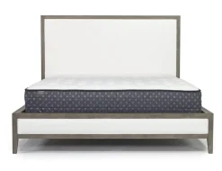 Mor Furniture Upholstered Beds|Beds|Chloe Upholstered Panel Bed In Gray/White, Queen