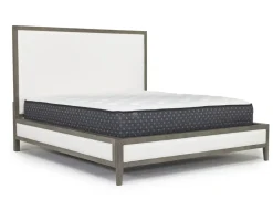 Mor Furniture Upholstered Beds|Beds|Chloe Upholstered Panel Bed In Gray/White, Queen