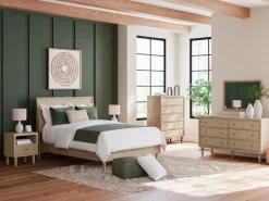 Mor Furniture Beds|Cielden Panel Bed In Tan, Twin