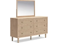 Mor Furniture Bedroom Sets|Cielden Upholstered Bed, Dresser, Mirror, 2 Nightstands & Chest In Tan, Full