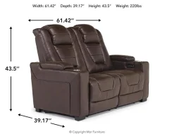 Mor Furniture Reclining Sofas|Loveseats|Cody 2 Power Loveseat In Walnut