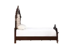 Mor Furniture Bedroom Sets|Constantine Upholstered Bed, Dresser, Mirror & Nightstand In Cherry, Queen