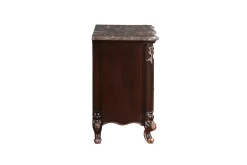 Mor Furniture Bedroom Sets|Constantine Upholstered Bed, Dresser, Mirror & Nightstand In Cherry, Queen