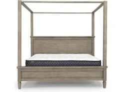Mor Furniture Bedroom Sets|Country Side Canopy Bed, Dresser, Mirror & 2 Drawer Nightstand In Brown, Queen