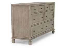 Mor Furniture Bedroom Sets|Country Side Canopy Bed, Dresser, Mirror & 2 Drawer Nightstand In Brown, Queen