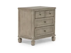 Mor Furniture Bedroom Sets|Country Side Canopy Bed, Dresser, Mirror & 2 Drawer Nightstand In Brown, Queen