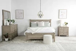 Mor Furniture Beds|Country Side Canopy Bed In Brown, Queen