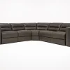 Mor Furniture Reclining Sectionals|Reclining Sofas|Cove 5 Piece 2 Power Sectional In Gray Leather
