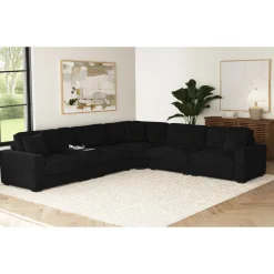 Mor Furniture Modular Sofas|Sectionals|Cuddle Cloud 6 Piece Sectional In Black
