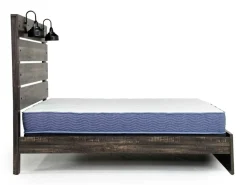 Mor Furniture Beds|Dallas Panel Bed W/ Lights In White Wash, Twin
