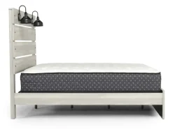 Mor Furniture Beds|Dallas Panel Bed W/ Lights In White Wash, Twin