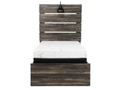 Mor Furniture Beds|Dallas Panel Bed W/ Lights In White Wash, Twin