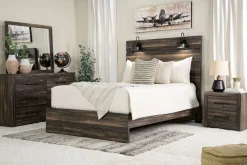 Mor Furniture Beds|Dallas Panel Bed W/ Lights In White Wash, Twin