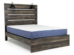 Mor Furniture Beds|Dallas Panel Bed W/ Lights In White Wash, Twin
