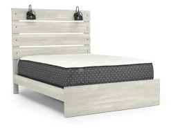 Mor Furniture Beds|Dallas Panel Bed W/ Lights In White Wash, Twin
