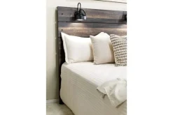 Mor Furniture Bedroom Sets|Dallas Panel Bed W/ Lights, Dresser, Mirror & Nightstand In White Wash, Twin