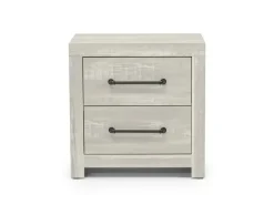 Mor Furniture Bedroom Sets|Dallas Panel Bed W/ Lights, Dresser, Mirror & Nightstand In White Wash, Twin