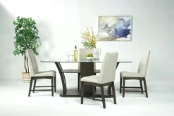 Mor Furniture Seating For 4|Dining Room Sets|Dapper Dining Table & 4 Chairs In Gray