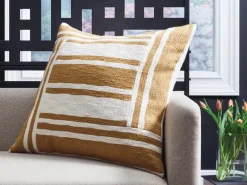 Mor Furniture Accent Pillows|Accent Pillows|Darrman Accent Pillow In Ochre/Ivory