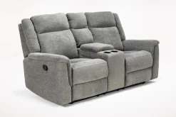 Mor Furniture Reclining Sofas|Loveseats|Derby Reclining Console Loveseat In Light Gray