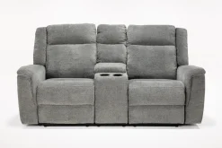 Mor Furniture Reclining Sofas|Derby Reclining Sofa & Console Loveseat In Gray