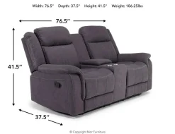 Mor Furniture Reclining Sofas|Loveseats|Diamond Reclining Console Loveseat In Gray