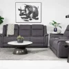 Mor Furniture Reclining Sofas|Diamond Reclining Sofa & Console Loveseat In Gray