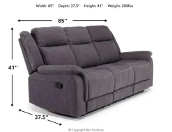 Mor Furniture Reclining Sofas|Sofas|Diamond Reclining Sofa In Gray