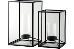 Mor Furniture Sculptures|Candle Holders|Dimtrois Lanterns In Black, Set Of 2