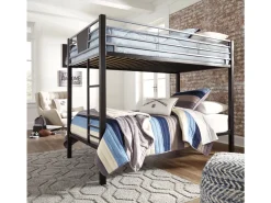 Mor Furniture Kids Beds & Bunk Beds|Dinsmore Bunk Bed In Black/Gray, Twin/Twin