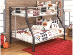 Mor Furniture Kids Beds & Bunk Beds|Dinsmore Bunk Bed In Black/Gray, Twin/Twin