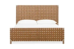 Mor Furniture Beds|Dorsey Woven Panel Bed In Granola, Queen