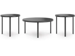Mor Furniture Coffee Tables|Dorylin Coffee Table W/ 2 End Tables In Black