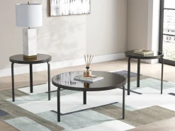 Mor Furniture Coffee Tables|Dorylin Coffee Table W/ 2 End Tables In Black