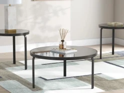 Mor Furniture Coffee Tables|Dorylin Coffee Table W/ 2 End Tables In Black