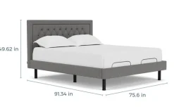 Mor Furniture Adjustable Foundations|Duo Linen Adjustable Foundation Bed In Natural, Queen