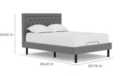 Mor Furniture Adjustable Foundations|Duo Linen Adjustable Foundation Bed In Natural, Queen