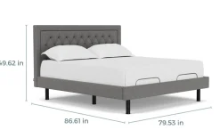 Mor Furniture Adjustable Foundations|Duo Linen Adjustable Foundation Bed In Natural, Queen
